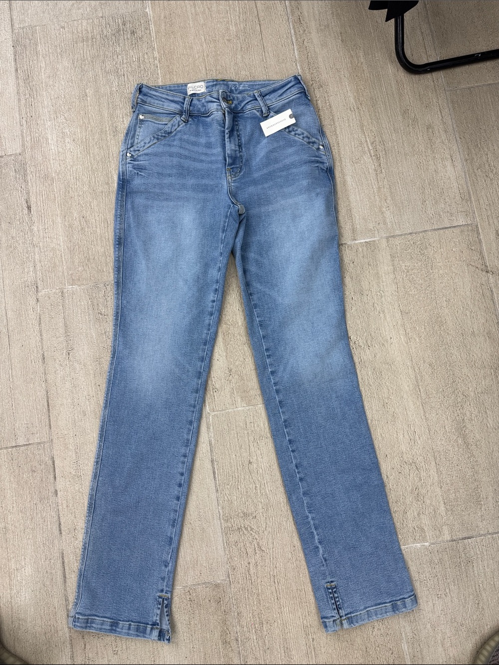 Anthropologie Light Blue Straight-Leg Denim Jeans